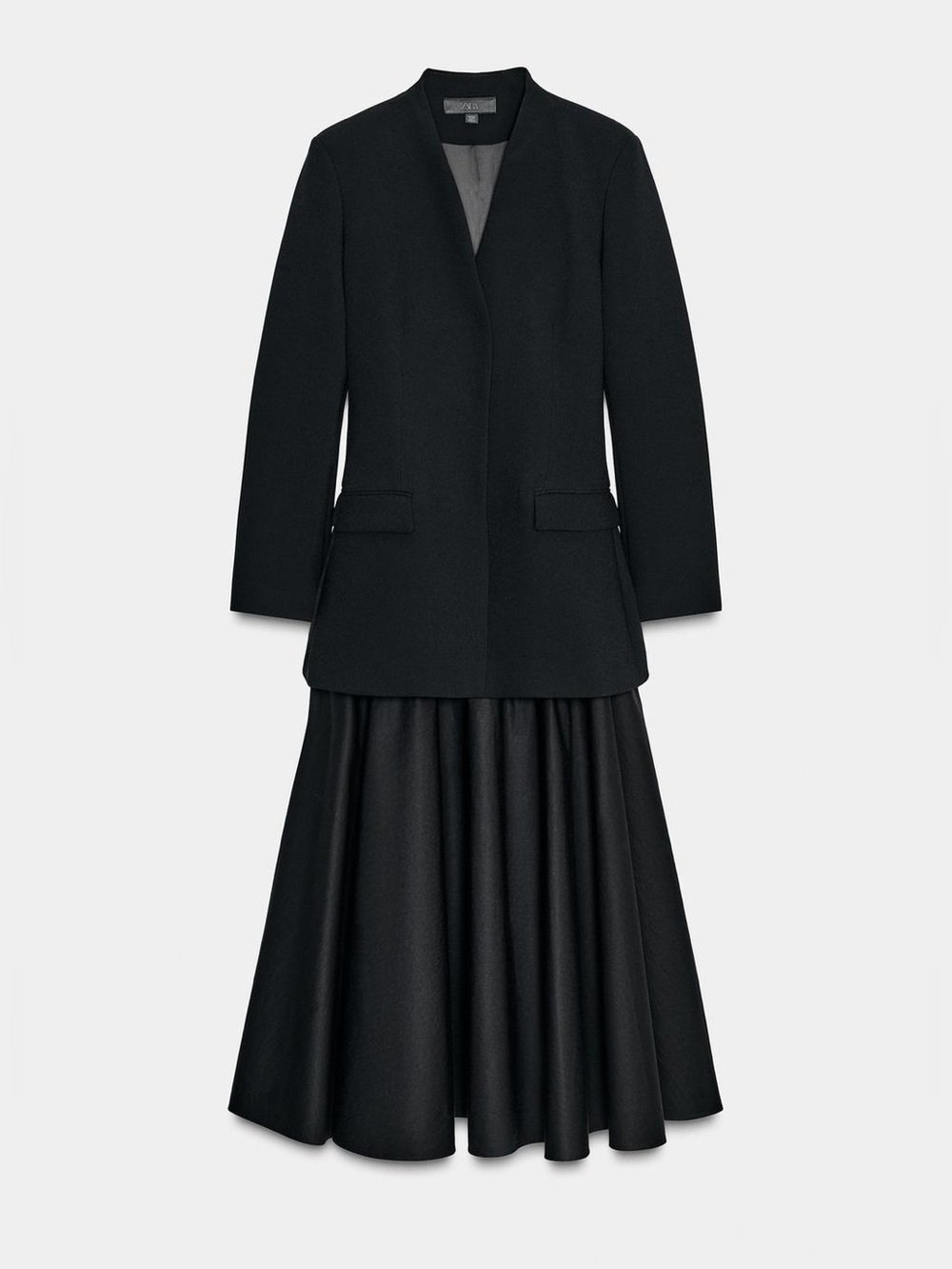NWT Zara Woman Bloggers Fav ZW COLLECTION COMBINATION EARMUFFS BLAZER DRESS XS